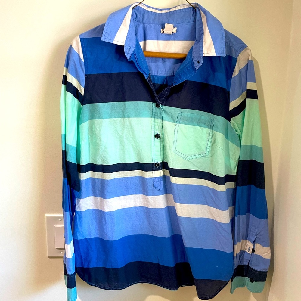J. Crew striped button down blouse